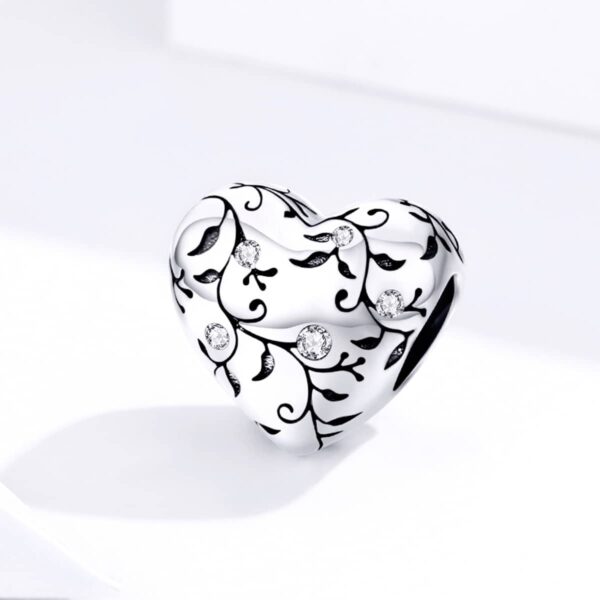 Retro Pattern Heart Charm - Image 4