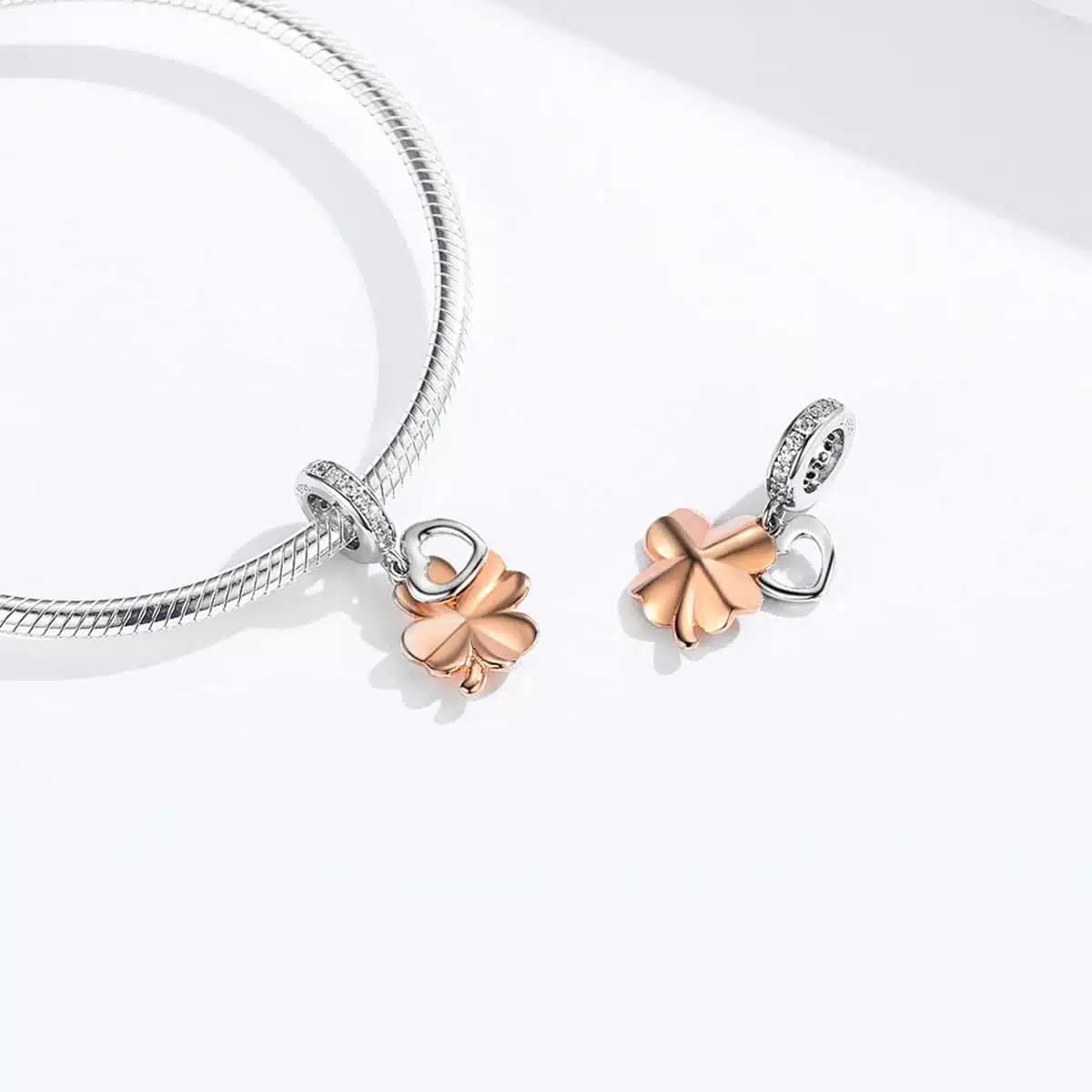 Clover & Heart Dangling Charm