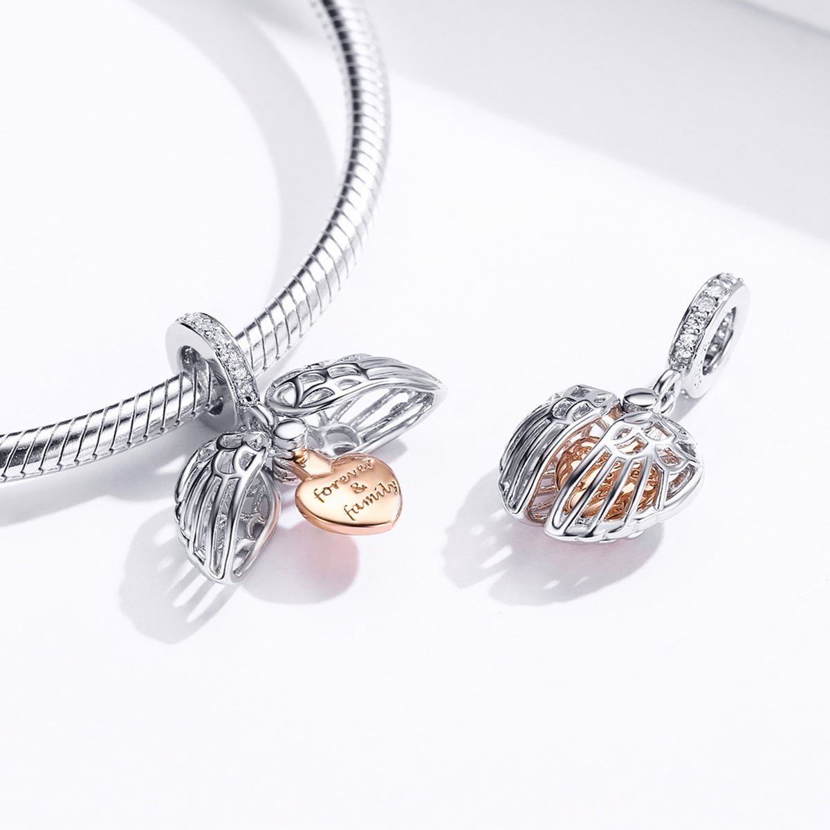 Forever Family Dangling Charm - Rose Gold