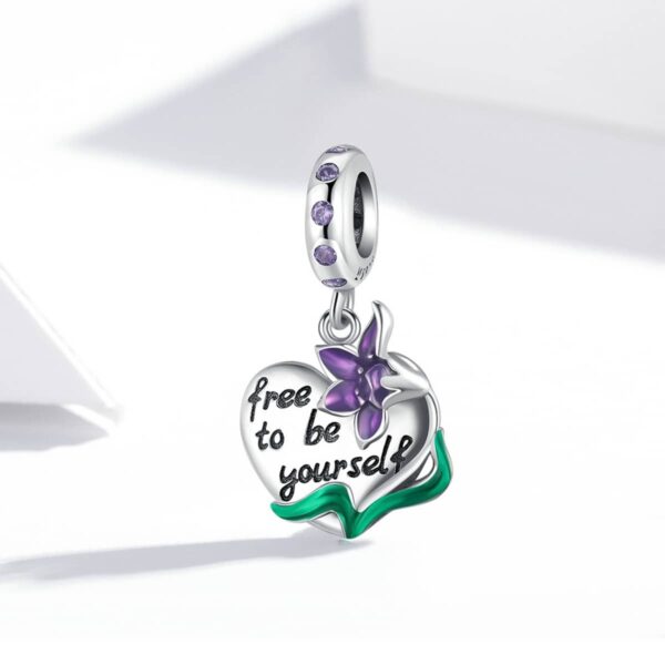 Girl Power Love Purple Iris Charm - Image 4