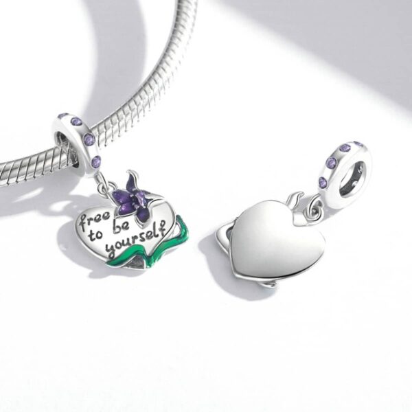 Girl Power Love Purple Iris Charm - Image 2