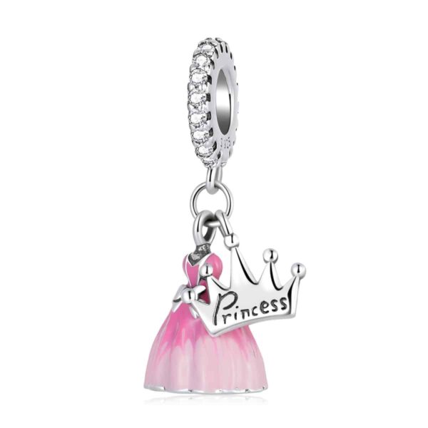 Princess Dress & Crown Dangling Charm