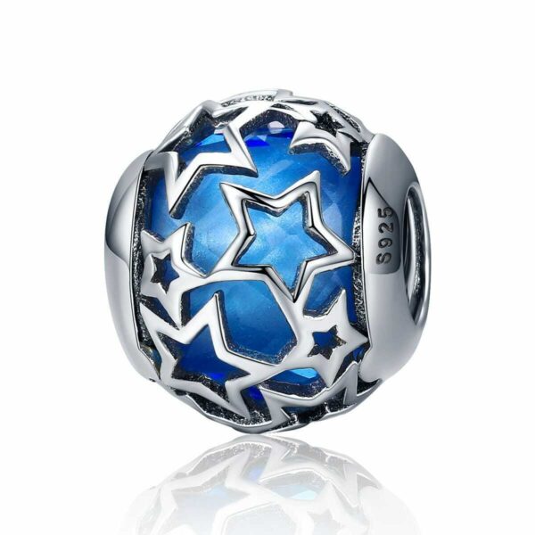 Shining Stars Glass Charm - Navy Blue