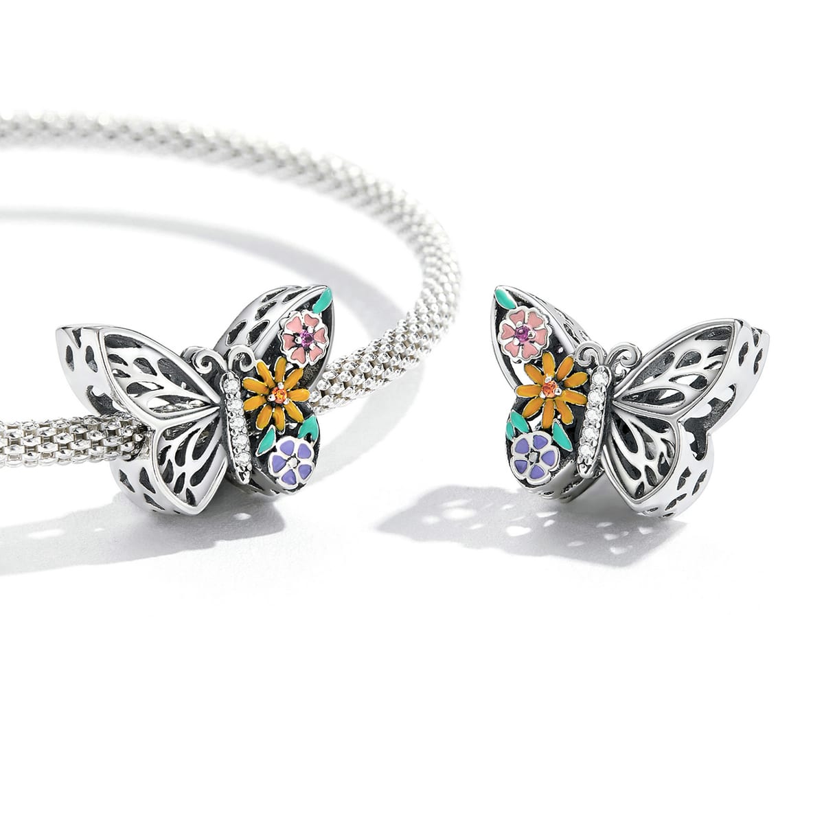 Flower Butterfly Charm