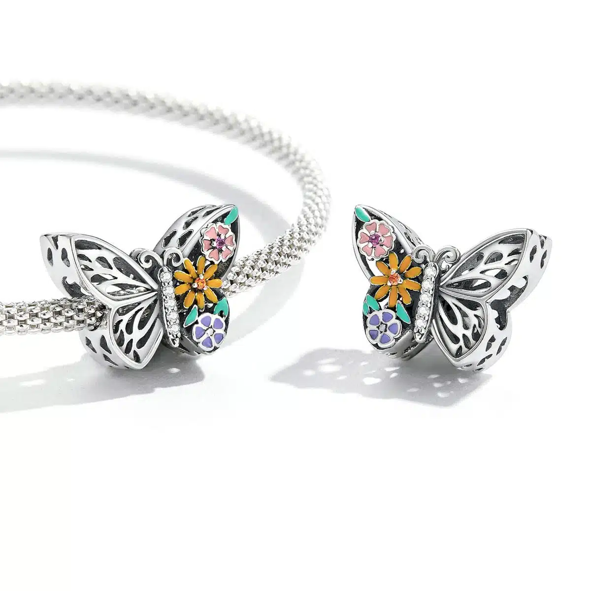 Flower Butterfly Charm