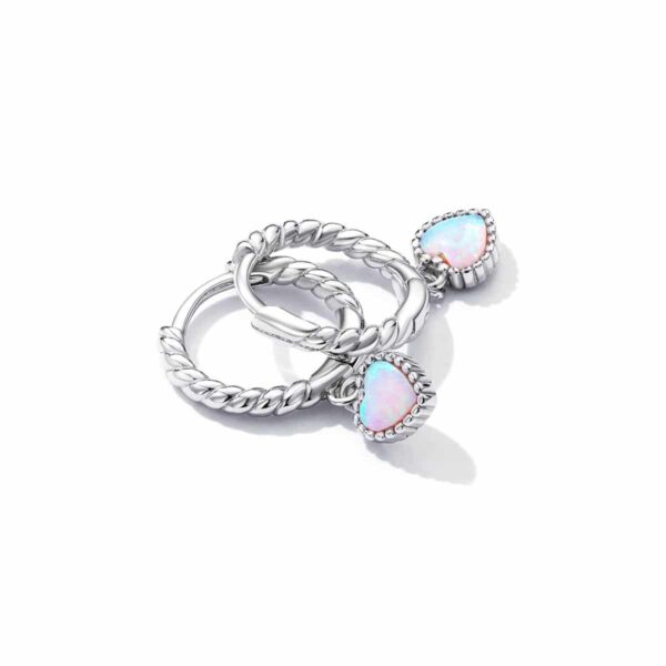 Opal Heart Ear Buckles - Image 3