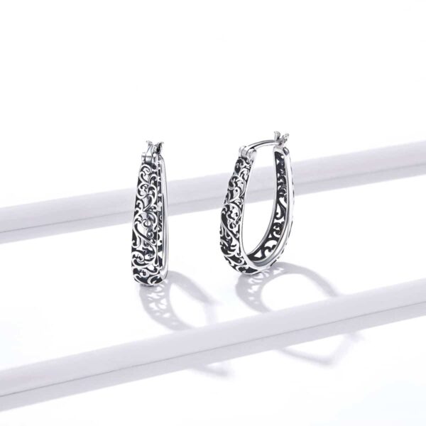 Vintage Vine Hoop Earrings - Image 2