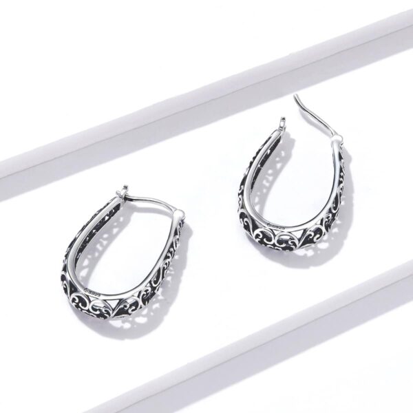 Vintage Vine Hoop Earrings - Image 4