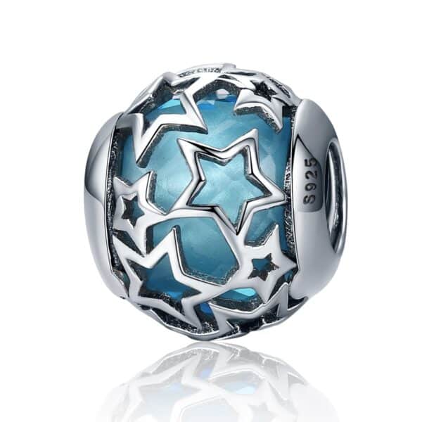 Shining Stars Glass Charm - Teal