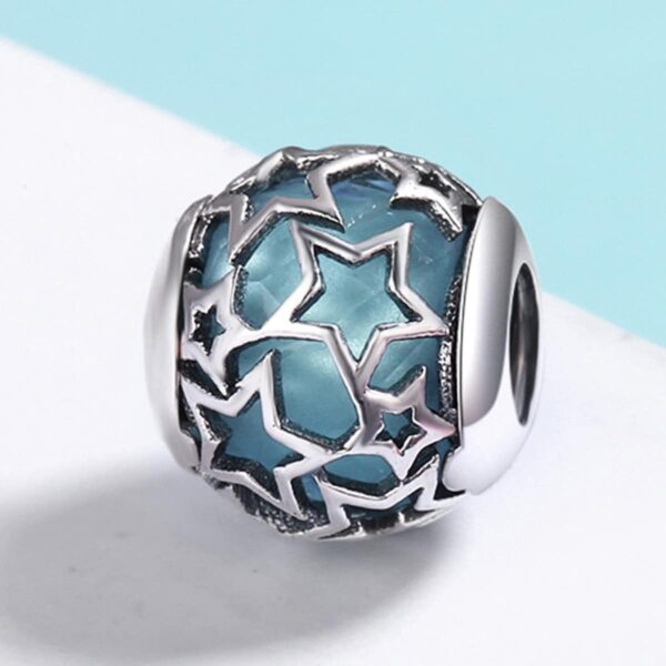 Shining Stars Glass Charm - Teal - Image 4