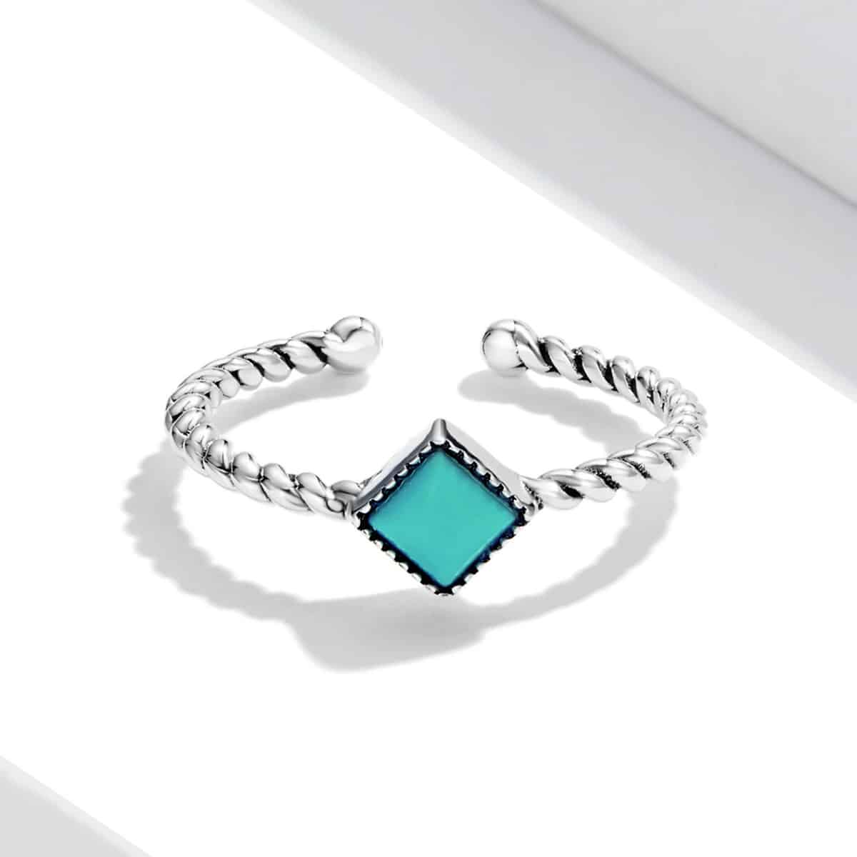 Geometric Turquoise Ring