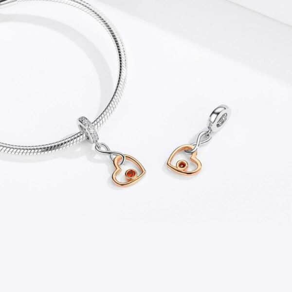 Heart Infinity Love Dangling Charm - Image 2