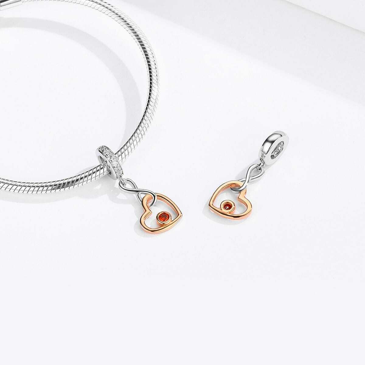 Heart Infinity Love Dangling Charm