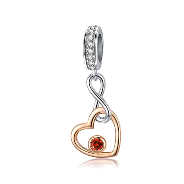 Heart Infinity Love Dangling Charm