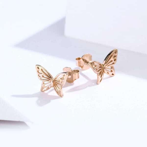 Butterfly Earrings (Rose Gold) - Image 4