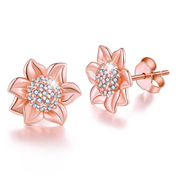 Sunflower Earrings (Rose Gold)