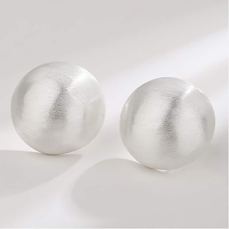 Brushed Large Sphere Earrings