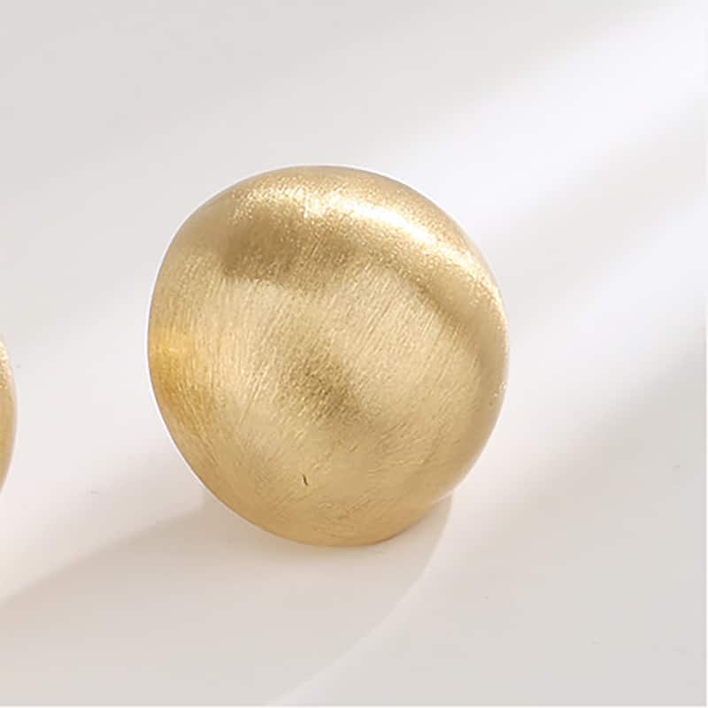 Brushed Large Sphere Earrings (Gold Plated)