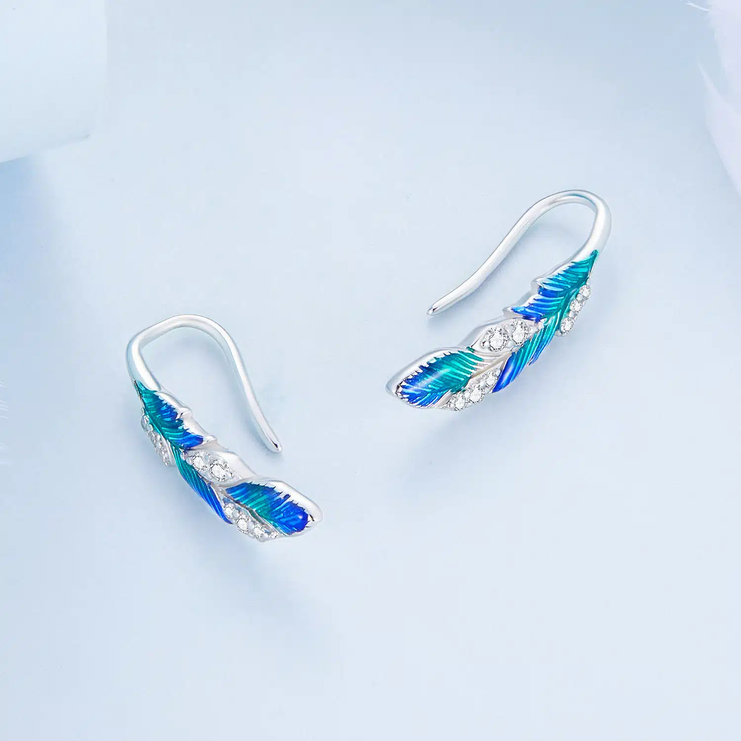 Blue Feather Earrings - Image 3