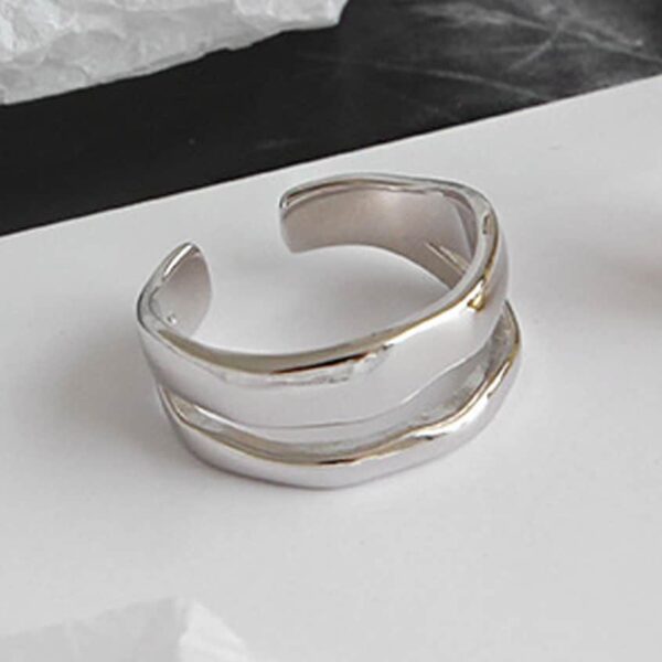 Irregular Double Line Ring - Image 2