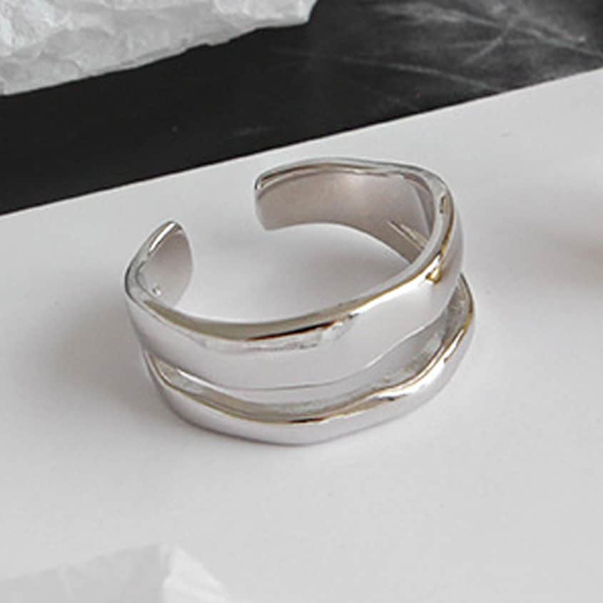 Irregular Double Line Ring