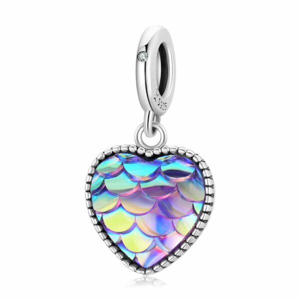 Fish Scale Heart Dangling Charm