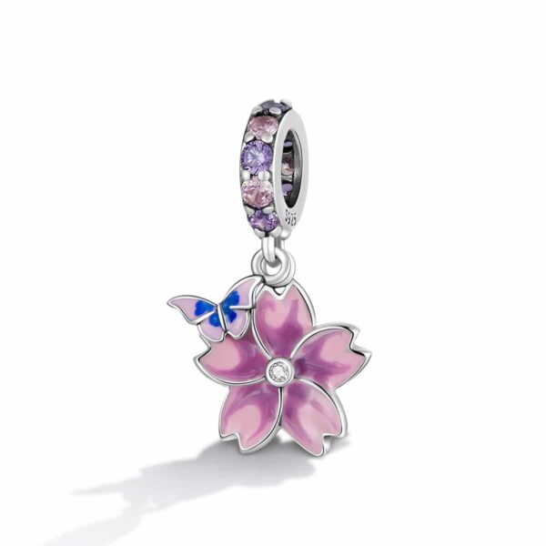 Butterfly & Flower Dangling Charm - Image 4