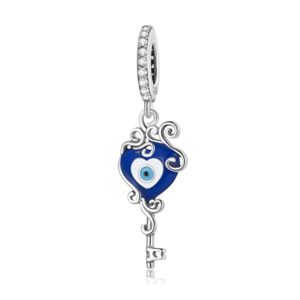 Blue Eye Key Dangling Charm