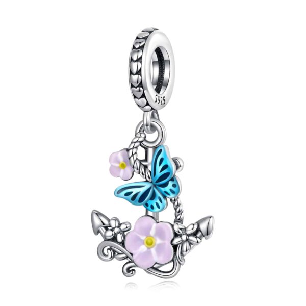 Flower & Anchor Dangling Charm