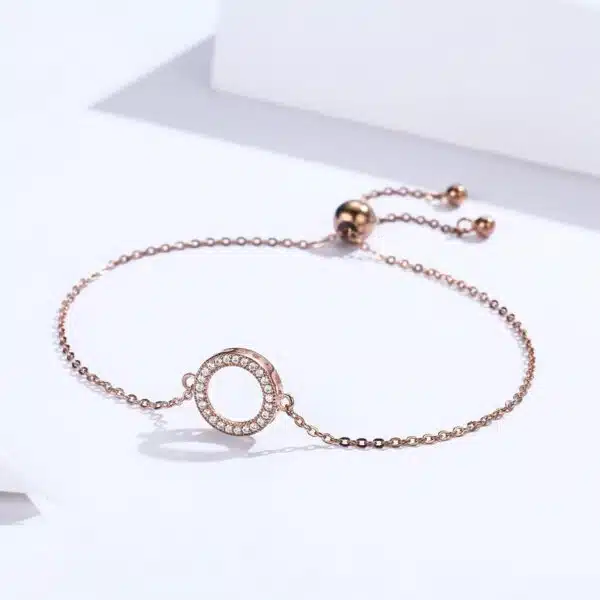 Halo Slider Bracelet (Rose Gold) - Image 4