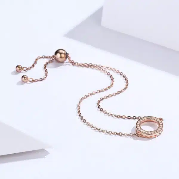 Halo Slider Bracelet (Rose Gold) - Image 2