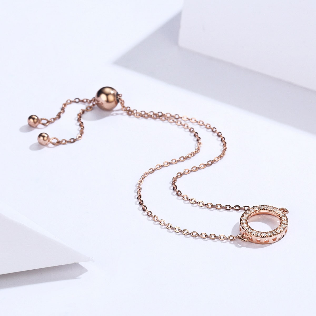 Halo Slider Bracelet (Rose Gold)