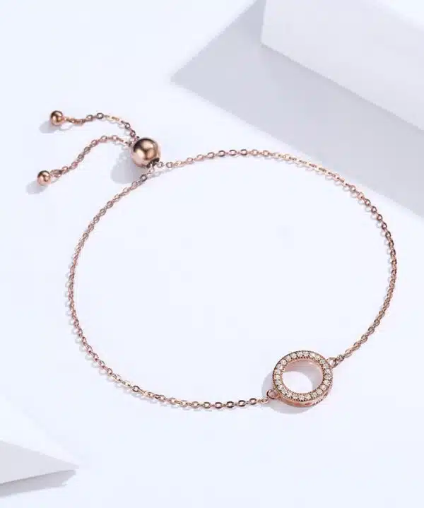 Halo Slider Bracelet (Rose Gold) - Image 3