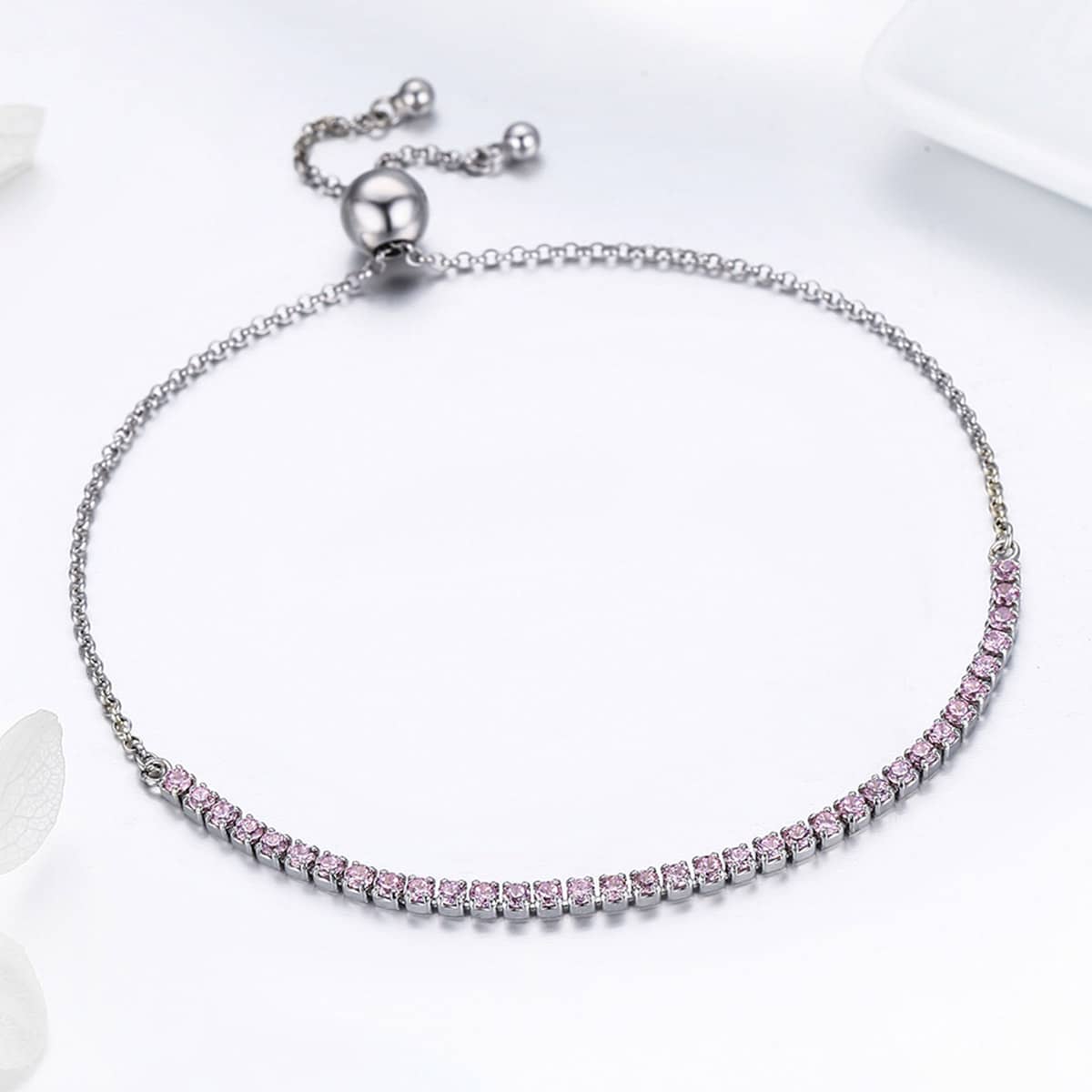 Elegant Accompany Tennis Bracelet (Pink)