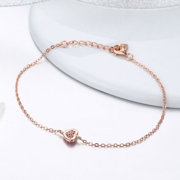 Elegant Heart Chain Bracelet (Rose Gold) - Image 3