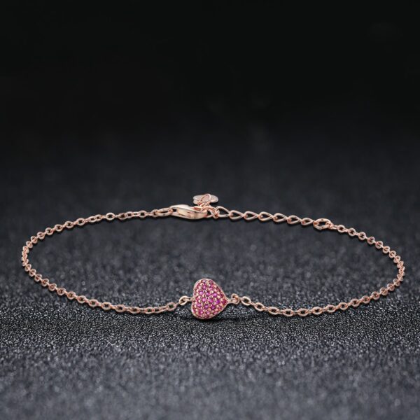 Elegant Heart Chain Bracelet (Rose Gold) - Image 4