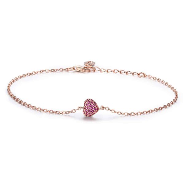 Elegant Heart Chain Bracelet (Rose Gold)