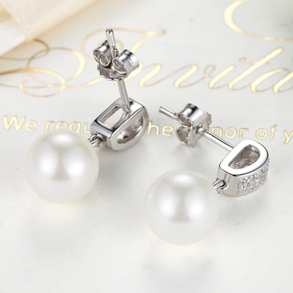 Shell Pearl Drop Earrings - Image 3