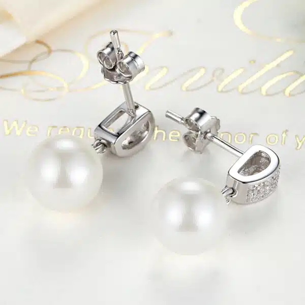 Shell Pearl Drop Earrings - Image 3