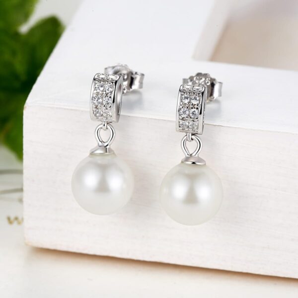 Shell Pearl Drop Earrings - Image 2