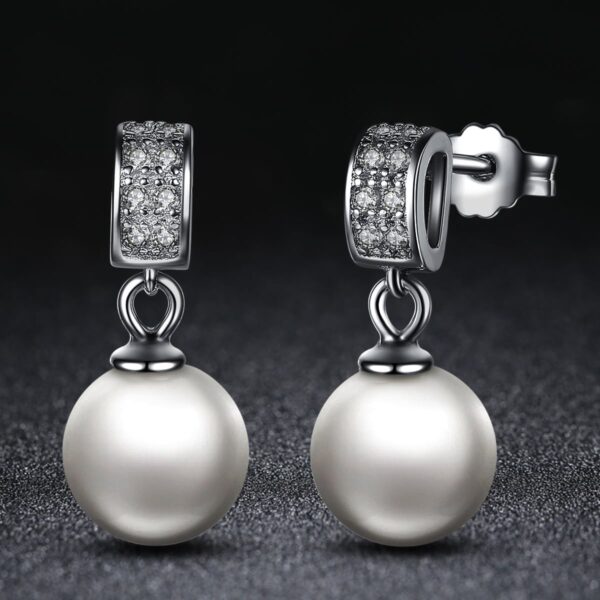 Shell Pearl Drop Earrings - Image 4