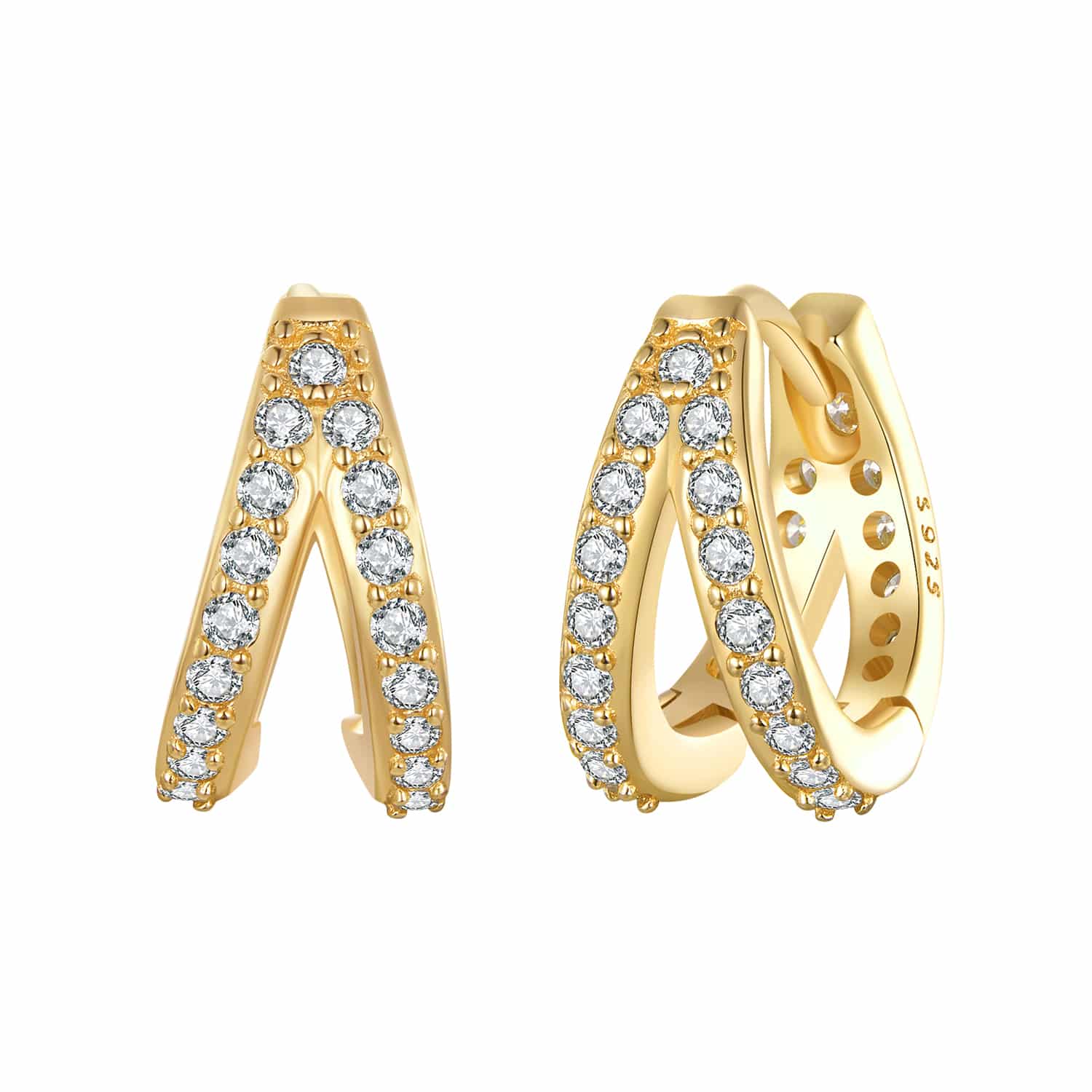 Modern Hoop Earrings (Gold Plated)