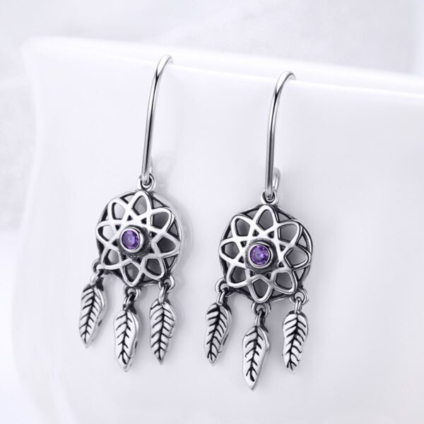 Dream Catcher Holder Drop Earrings - Image 3