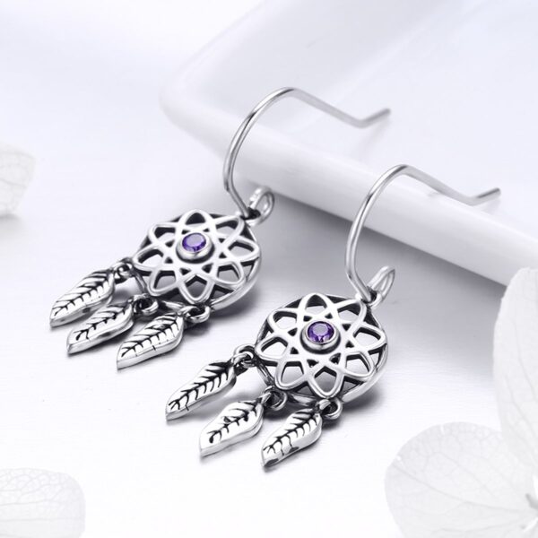 Dream Catcher Holder Drop Earrings - Image 2