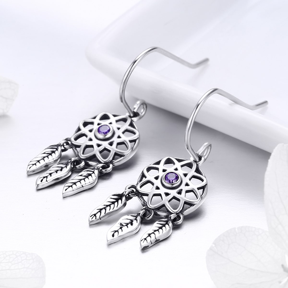 Dream Catcher Holder Drop Earrings