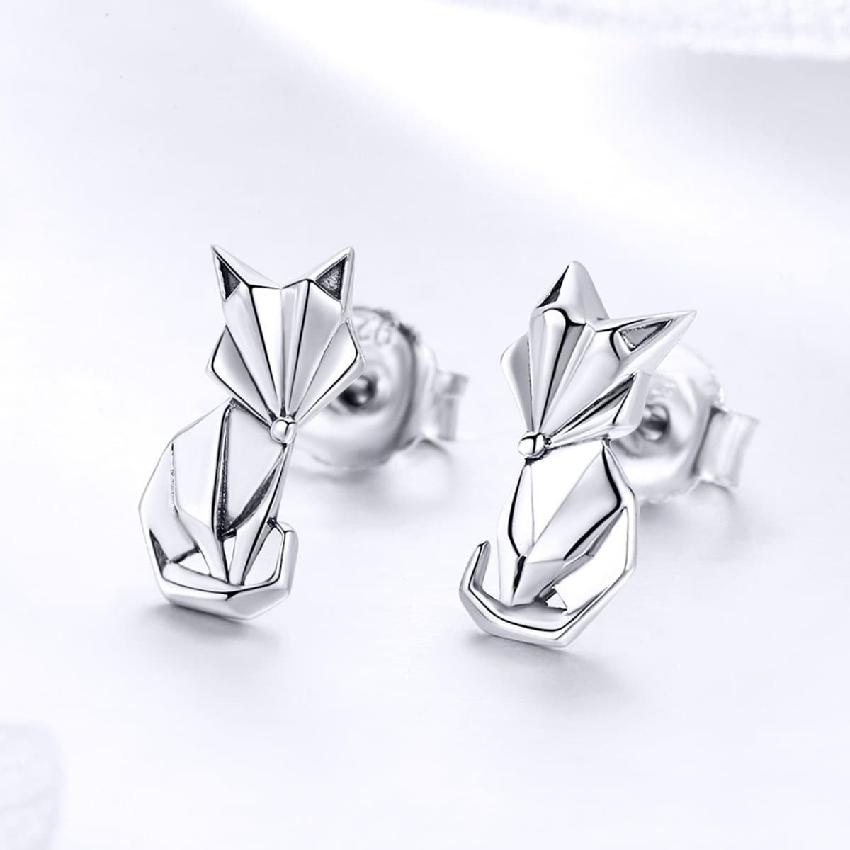 Origami Fox Stud Earrings