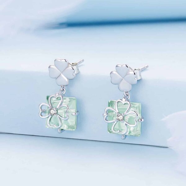 Verdant Leaf Clover Earrings - Image 2