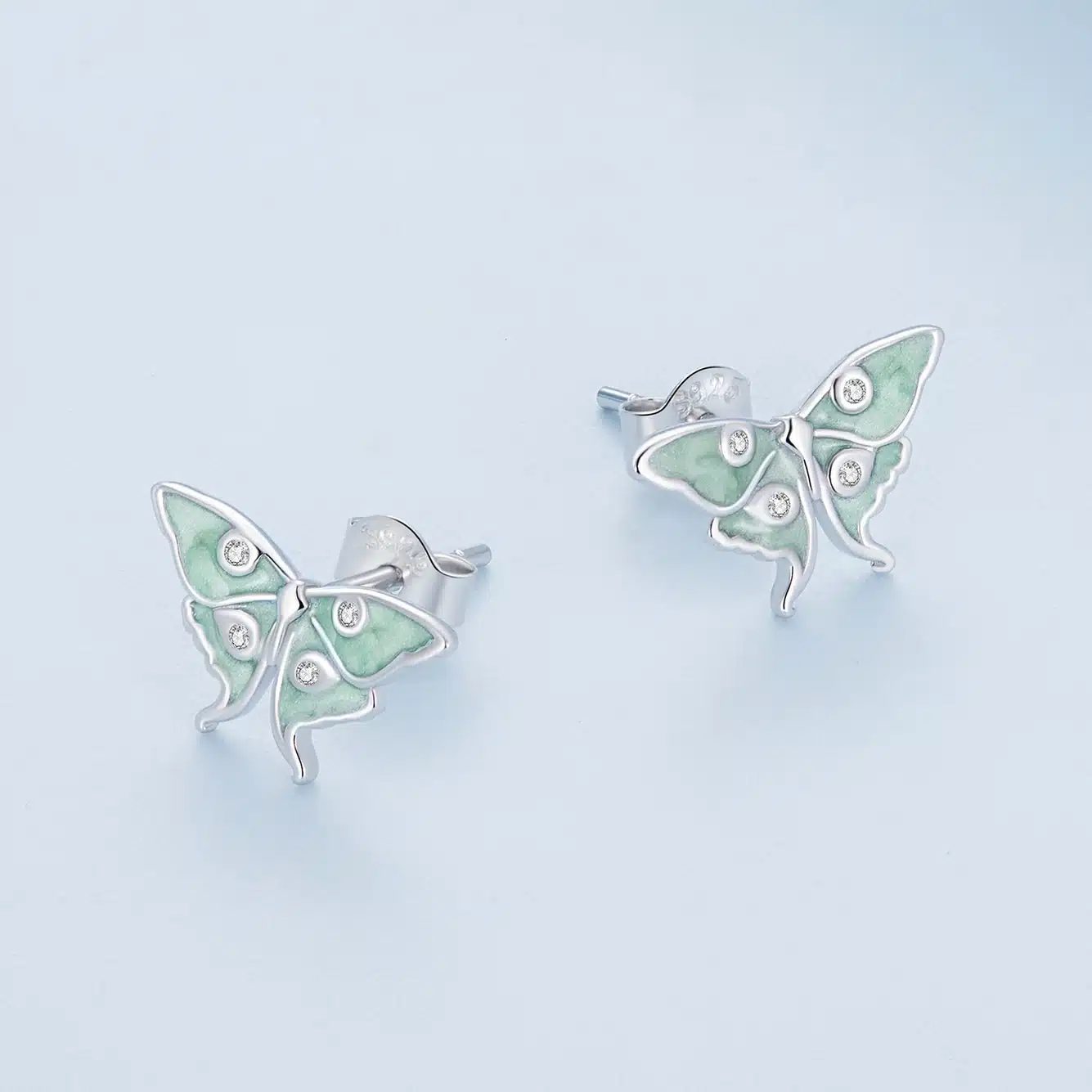 Green Butterfly Earrings - Image 4