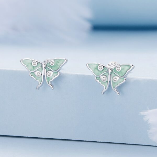 Green Butterfly Earrings - Image 2