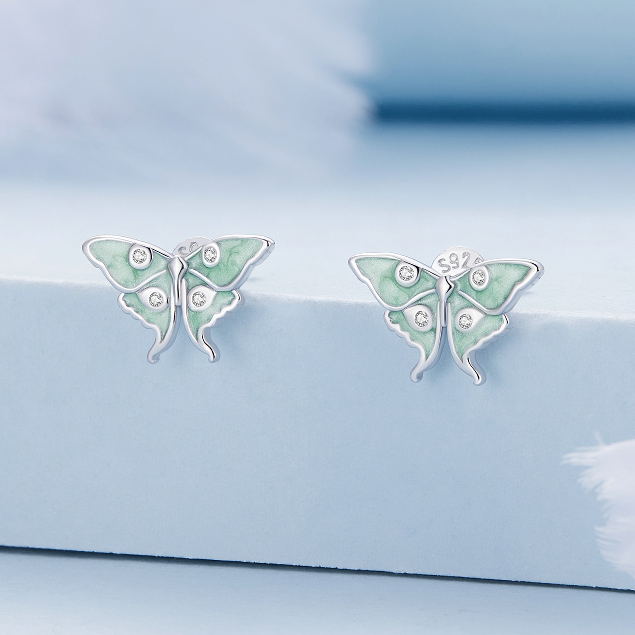 Green Butterfly Earrings